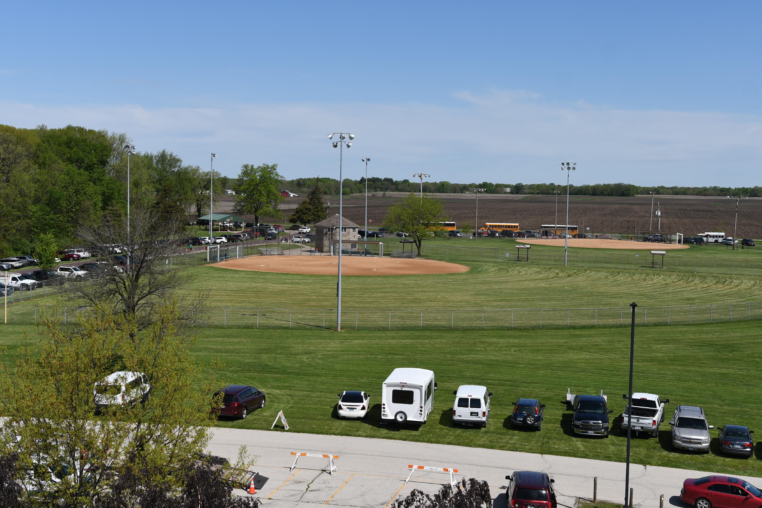 Overhead view of Lake Storey Softball Fields